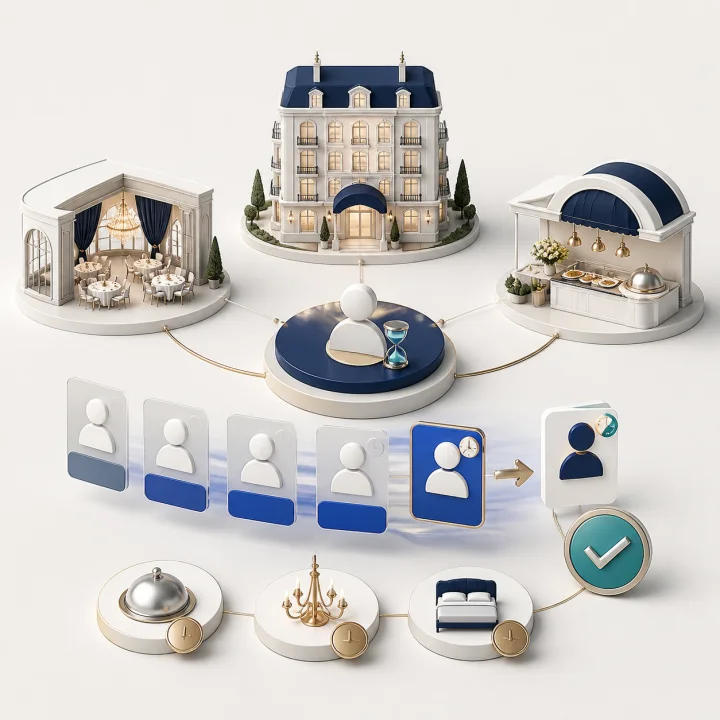 Hospitality staffing across hotels, venues, and catering services.